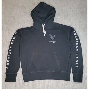 American Eagle Hoodie Mens XS Super Soft AE 77 Graphic Pullover Kangaroo Pocket
